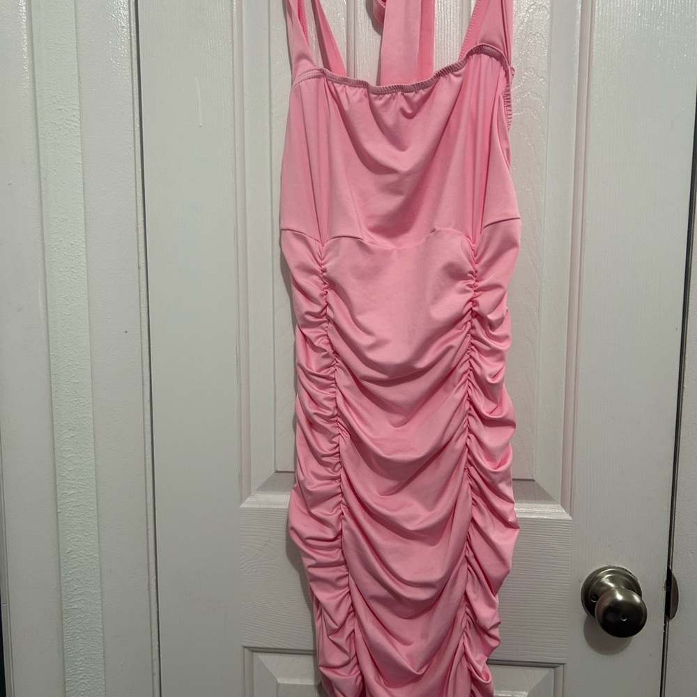 Pink Ruched Dress